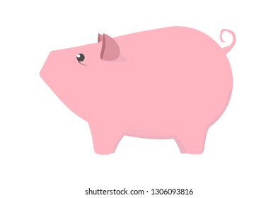 Chinese New Year. The year of the pig. Piggy bank simple vector illustration
