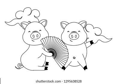 chinese new year pigs