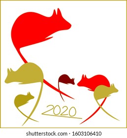 chinese new year postcard gold and red