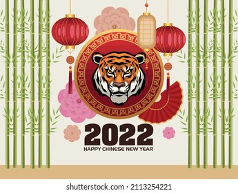 chinese new year postcard with tiger