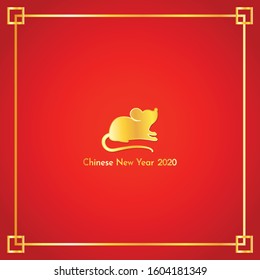 Chinese New year poster Chinese New year 2020. Year of the rat background. Rat symbol.