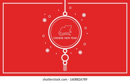 Chinese New year poster Chinese New year 2020. Year of the rat background. Rat symbol.