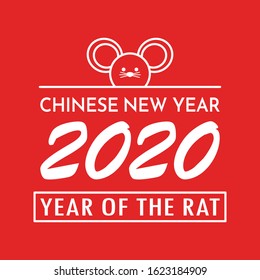 Chinese New year poster Chinese New year 2020. Year of the rat background. Rat symbol.