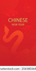 Chinese New Year poster background vector with Snake for Social Media Post.