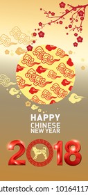 Chinese New Year poster, Year of the dog decoration. prosperous and wish you good luck in Chinese words