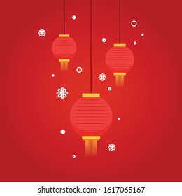 Chinese new year poster. Chinese lamp symbol. Chinese lamp wallpaper.