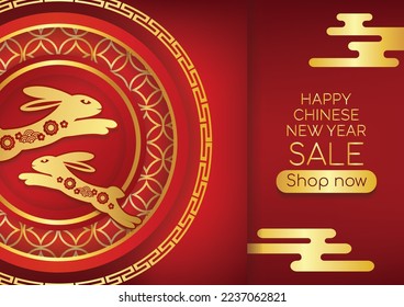 chinese new year rabbit year 2023 banner design