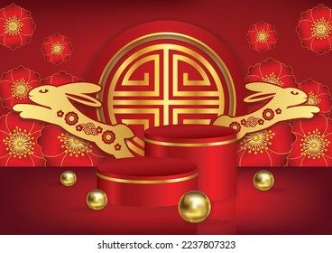 chinese new year rabbit year 2023 banner design