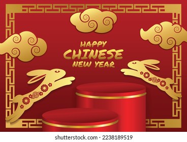 chinese new year rabbit year 2023 banner design