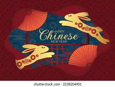 chinese new year rabbit year 2023 banner design