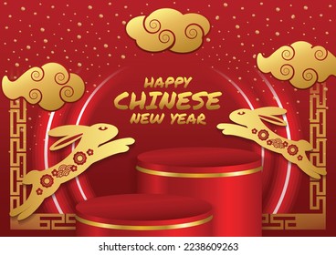 chinese new year rabbit year 2023 banner design