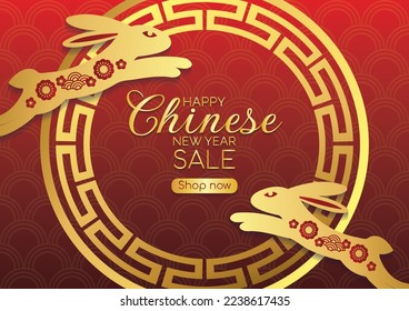 chinese new year rabbit year 2023 banner design
