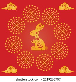 Chinese New Year of the Rabbit vector illustration