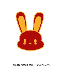 chinese new year rabbit vector design template and illustration with editable stroke