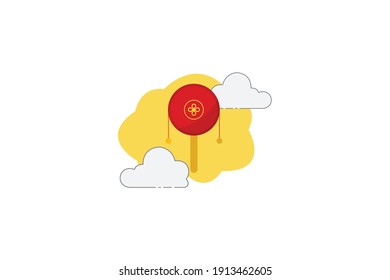 Chinese New Year Rattle Drum Cloud Icon