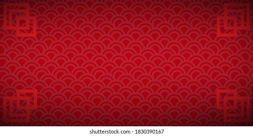 
Chinese new year red background There are four corner patterns with black edges.