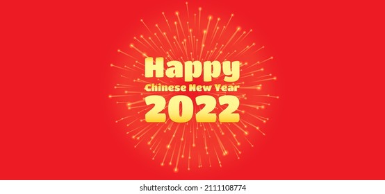 Chinese new year with red background and firework Vector illustration