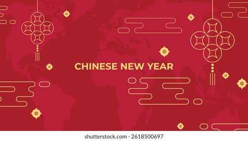 Chinese new year red background. Chinese happy new year festival and culture.