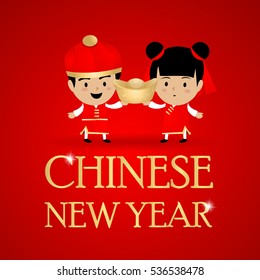 Chinese New Year with red background