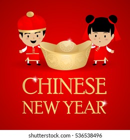 Chinese New Year with red background
