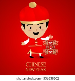 Chinese New Year with red background