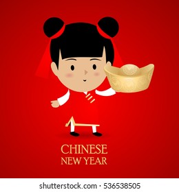 Chinese New Year with red background