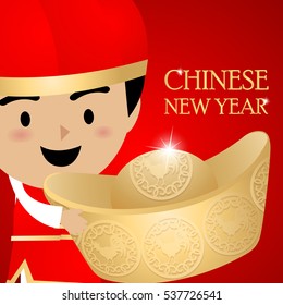 Chinese New Year with red background