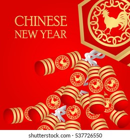 Chinese New Year with red background
