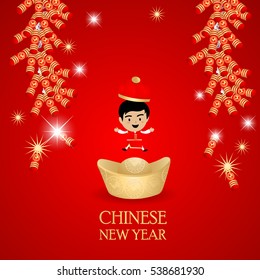 Chinese New Year with red background