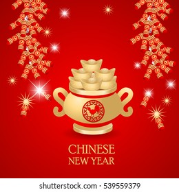 Chinese New Year with red background