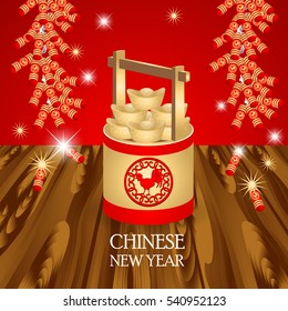 Chinese New Year with red background