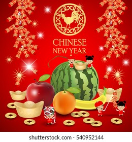 Chinese New Year with red background