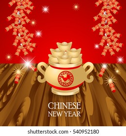 Chinese New Year with red background