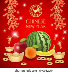 Chinese New Year with red background