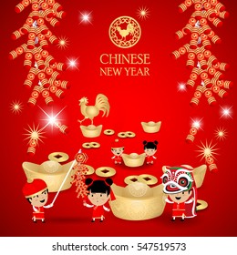 Chinese New Year with red background