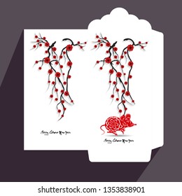 Chinese New Year red envelope flat icon, year of the rat 2020