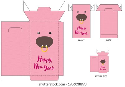 Chinese New Year red envelope in vector format. The Cow design represent the Chinese zodiac of 2021.