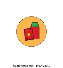icono de la línea de relleno del sobre rojo del año nuevo chino