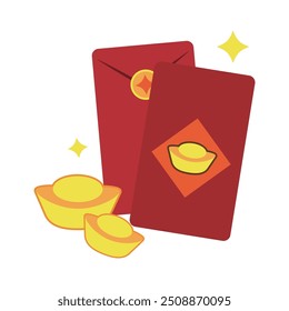 Ilustração de saco de envelope vermelho ano novo chinês
