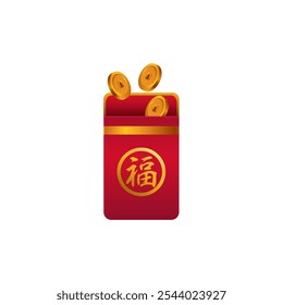 Chinese New Year Red Envelope Design, translate : happiness