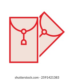 Chinese new year red envelope bag illustration. red envelope illustration