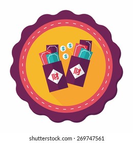 Chinese New Year red envelope flat icon with long shadow,eps10