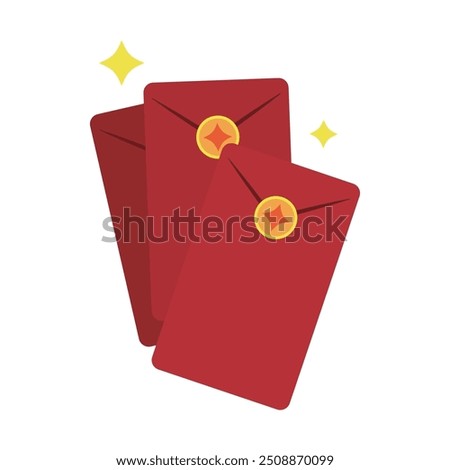 Chinese new year red envelope bag illustration