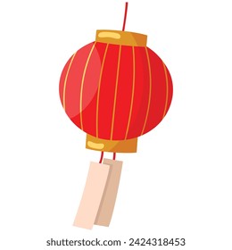 Chinese new year red lantern vector illustration. Isolated on a white background