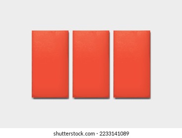 Chinese New Year Red Packet, Angpao, Angpow Realistic Closed Size 3D Mock Up Vector Isolated