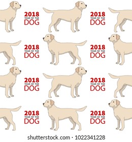 Chinese New Year repeating pattern.Dog breeds.Vector illustration.