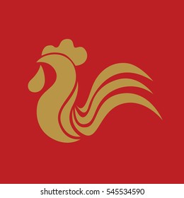 Chinese new year rooster card design