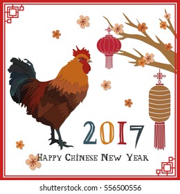 Chinese New Year of the Rooster Design Template
