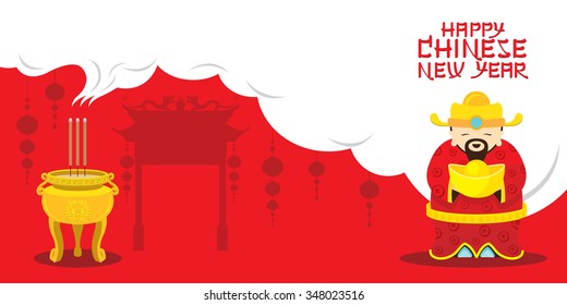 Chinese New Year, Sacrifice Caishen God of Wealth, Traditional Celebration