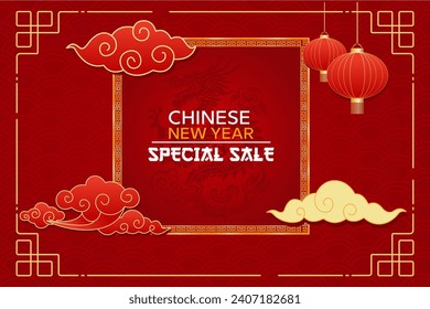 Chinese new year sale background vector